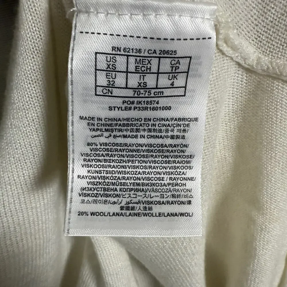 Marciano Wool Relaxed Slouchy‎ Coastal Dainty Batwing Sweater XS White Cream